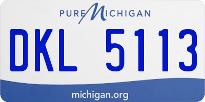 MI license plate DKL5113