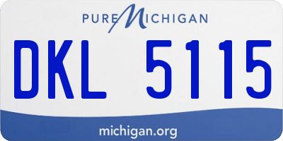 MI license plate DKL5115