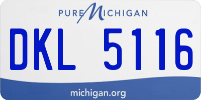 MI license plate DKL5116