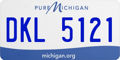 MI license plate DKL5121