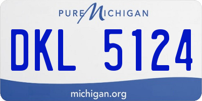 MI license plate DKL5124
