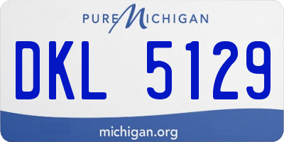 MI license plate DKL5129
