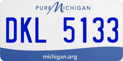 MI license plate DKL5133