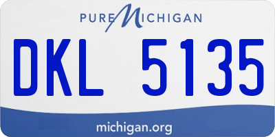 MI license plate DKL5135
