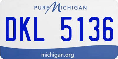 MI license plate DKL5136