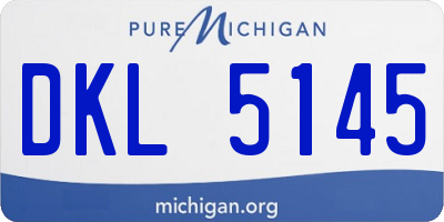 MI license plate DKL5145