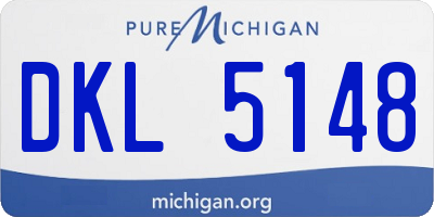 MI license plate DKL5148