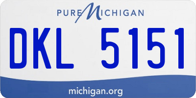 MI license plate DKL5151