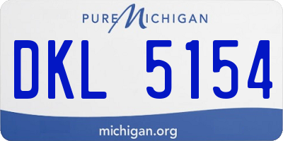 MI license plate DKL5154