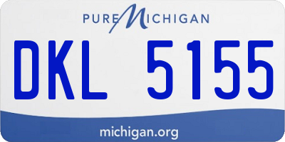MI license plate DKL5155