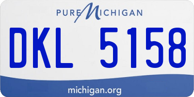 MI license plate DKL5158