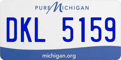 MI license plate DKL5159