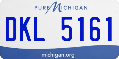 MI license plate DKL5161
