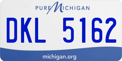 MI license plate DKL5162