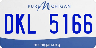 MI license plate DKL5166