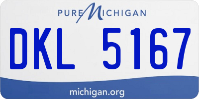 MI license plate DKL5167