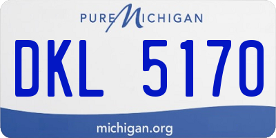 MI license plate DKL5170