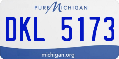 MI license plate DKL5173