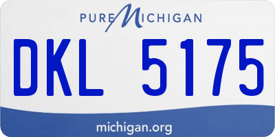 MI license plate DKL5175