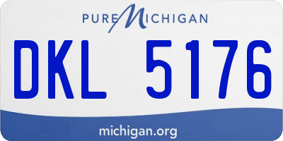 MI license plate DKL5176