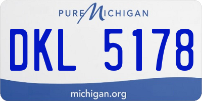 MI license plate DKL5178