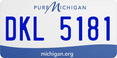 MI license plate DKL5181