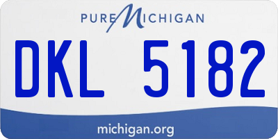MI license plate DKL5182