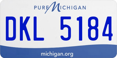 MI license plate DKL5184