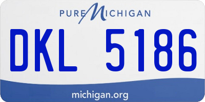 MI license plate DKL5186