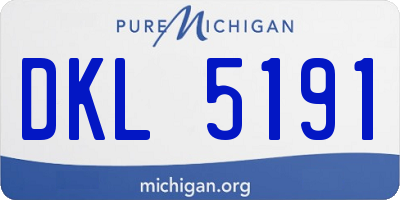 MI license plate DKL5191