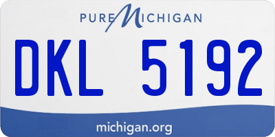 MI license plate DKL5192