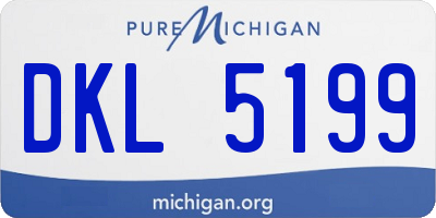 MI license plate DKL5199