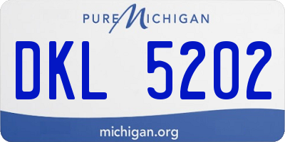 MI license plate DKL5202