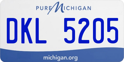 MI license plate DKL5205