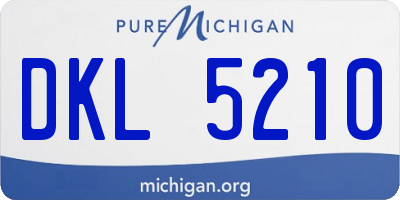 MI license plate DKL5210
