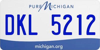 MI license plate DKL5212