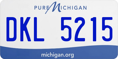 MI license plate DKL5215