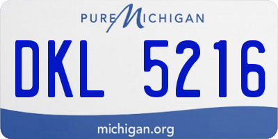 MI license plate DKL5216