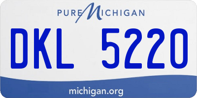 MI license plate DKL5220