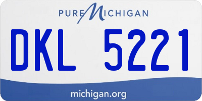 MI license plate DKL5221