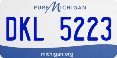 MI license plate DKL5223
