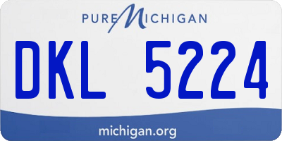 MI license plate DKL5224