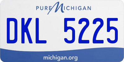 MI license plate DKL5225