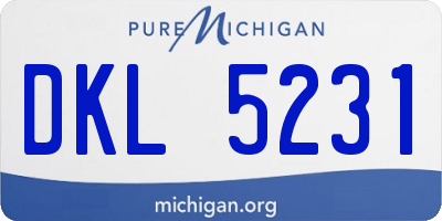 MI license plate DKL5231