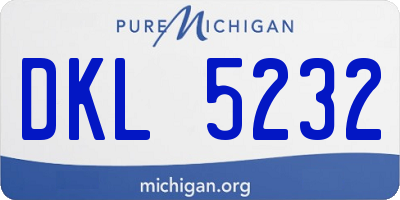 MI license plate DKL5232