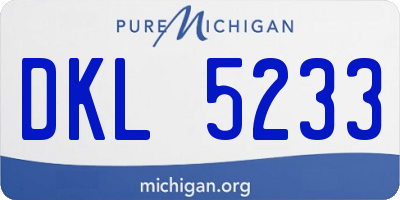 MI license plate DKL5233
