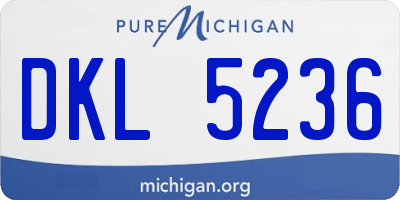 MI license plate DKL5236