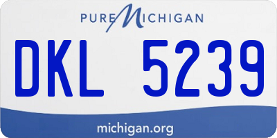 MI license plate DKL5239