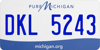 MI license plate DKL5243