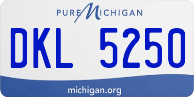 MI license plate DKL5250